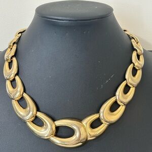 Goltone retro choker style necklace